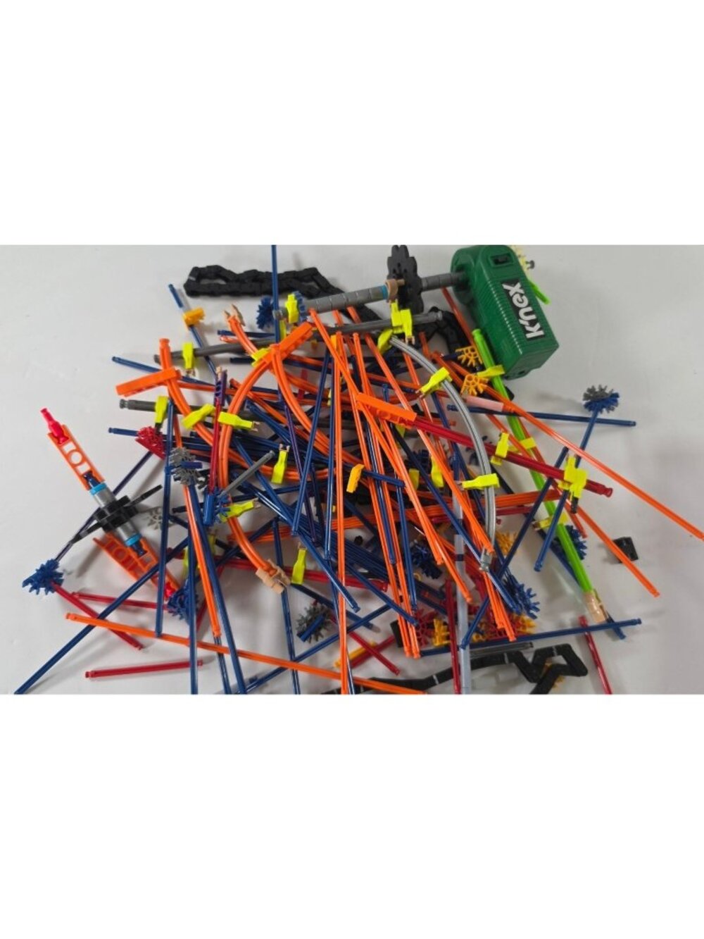 KNEX BULK LOT WITH WORKING MOTOR ASSORTED PARTS PIECES RODS CONNECTORS STEM TOY